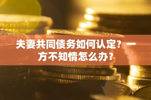 武汉夫妻共同债务如何认定？一方不知情怎么办？