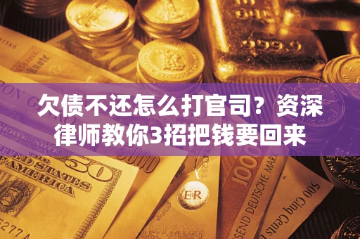 武汉欠债不还怎么打官司？资深律师教你3招把钱要回来