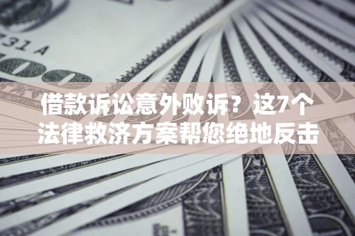 武汉借款诉讼意外败诉？这7个法律救济方案帮您绝地反击！