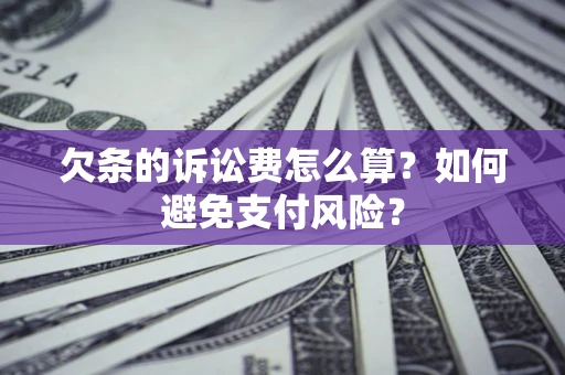 武汉欠条的诉讼费怎么算？如何避免支付风险？