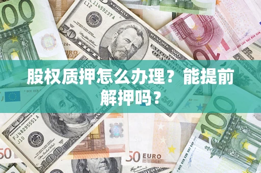 武汉股权质押怎么办理？能提前解押吗？