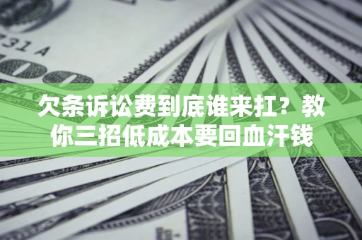 武汉欠条诉讼费到底谁来扛？教你三招低成本要回血汗钱
